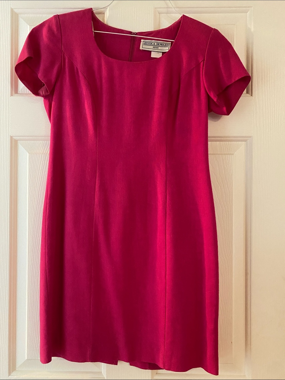 Jessica Howard Hot Pink Short Sleeve Sheath Mini Dress